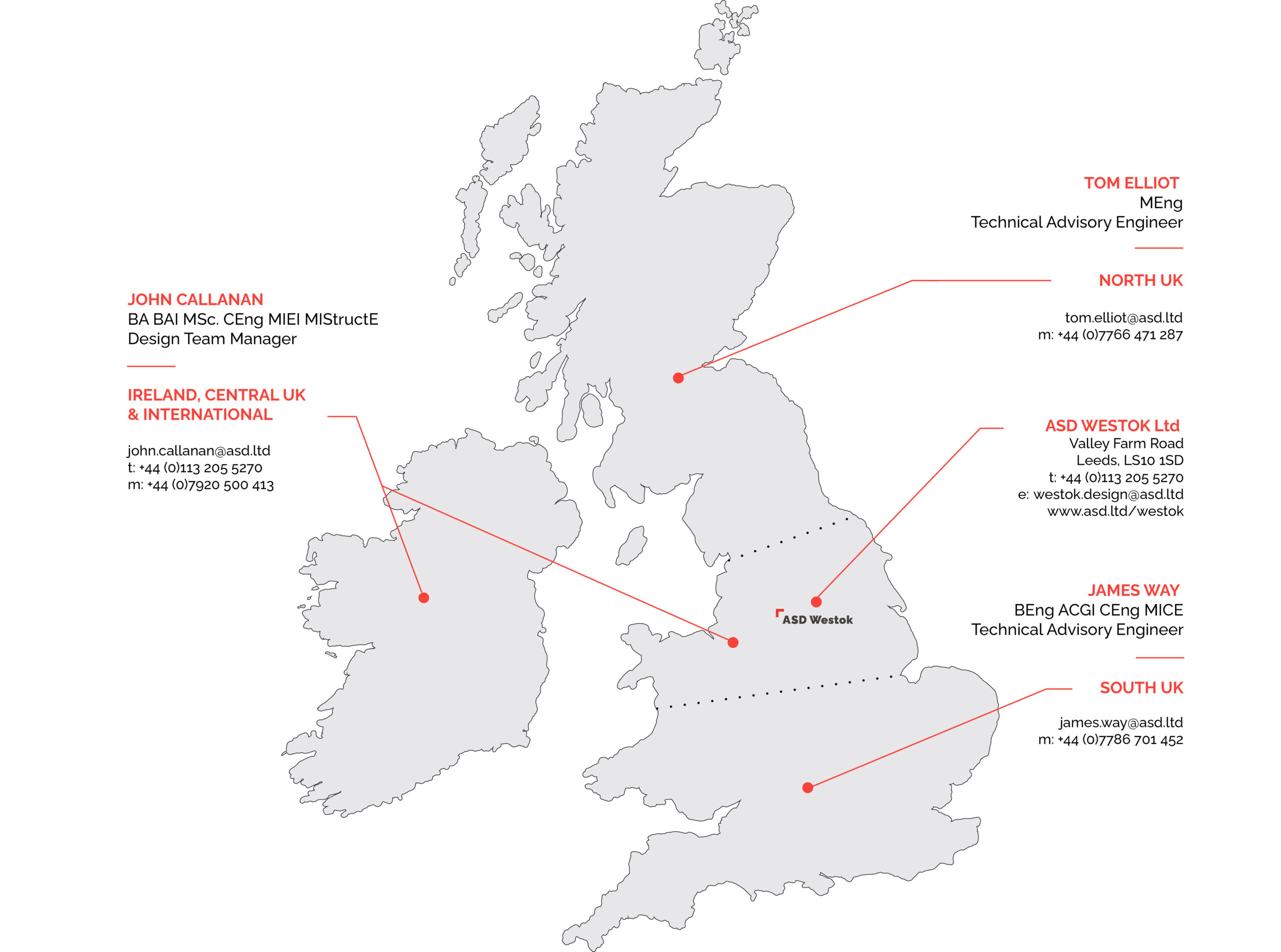 UK map and coverage of areas